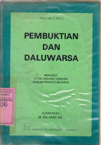 Image of Pembuktian dan daluwarsa : menurut kitab undang undang hukum Belanda / A. Pitlo; terj. M. Isa Arief