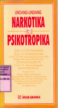 Image of Undang-undang narkotika 
 Psikotropika : UU no 22 Th. 1997 tentang narkotika ... /Sinar Grafika