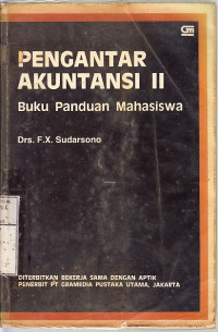 Image of Pengantar akuntansi II/Drs. FX. Sudarsono