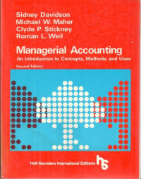 Image of Managerial accounting : a introduction to concepts, methods and uses